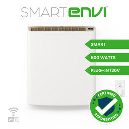 Factory Renewed (Refurbished) Smart Envi 120v Plug-in Electric Panel Wall Heater - 500 Watts - 4th Gen (FR-SE5012P)